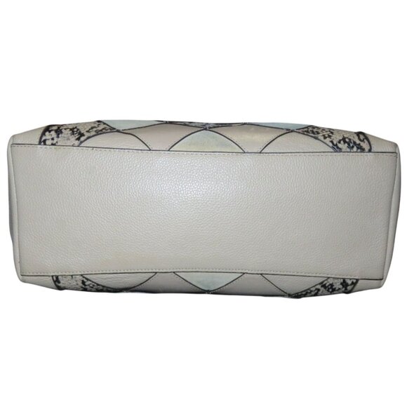 Coach 2016 Ava Mixed Suede & Python Embossed Leather Tote 57510 Beechwood Beige - Picture 7 of 16